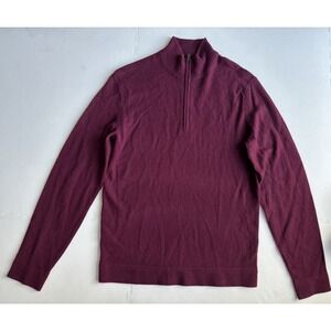 THEORY Sweater Mens Donners MKO 100% Cashmere 1/4 Zip Pullover - Size S Burgundy